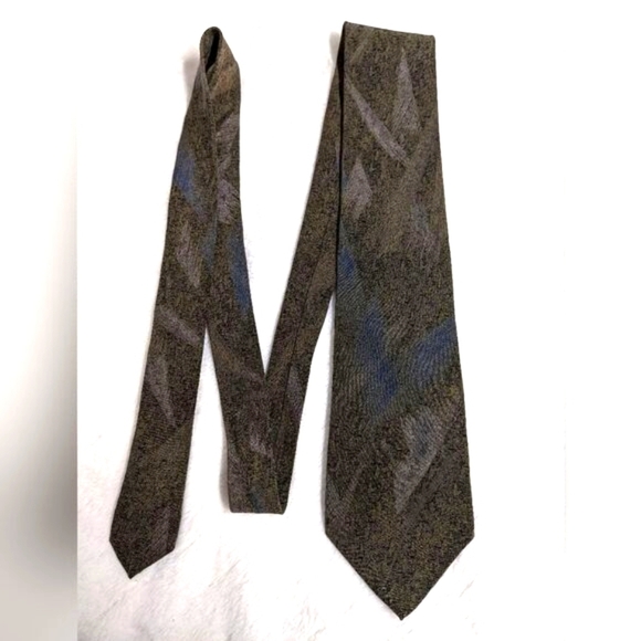 Vintage Men's "Krizia Uomo" Neutral Grey Understated Silk Tie Made in Italy - Picture 12 of 13